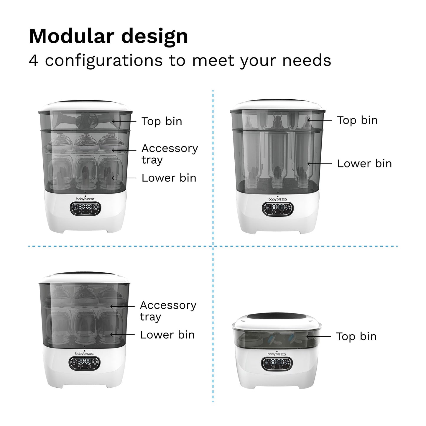 Baby Brezza Bottle Sterilizer and Dryer Advanced – 33% Faster - Largest Capacity Steam Sanitizer - Universal Sterilization Machine for All Bottles + Baby Product Parts - HEPA Air Filter Baby Brezza