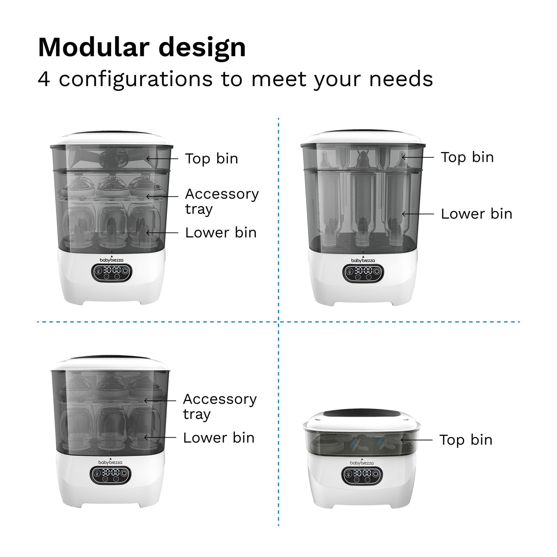 Baby Brezza Bottle Sterilizer and Dryer Advanced – 33% Faster - Largest Capacity Steam Sanitizer - Universal Sterilization Machine for All Bottles + Baby Product Parts - HEPA Air Filter Baby Brezza