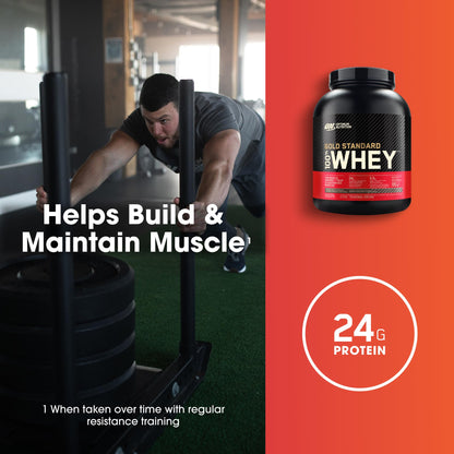 Optimum Nutrition Gold Standard 100% Whey Protein Powder, 2.270g - Double Rich Chocolate - 74 servings (packaging may vary)
