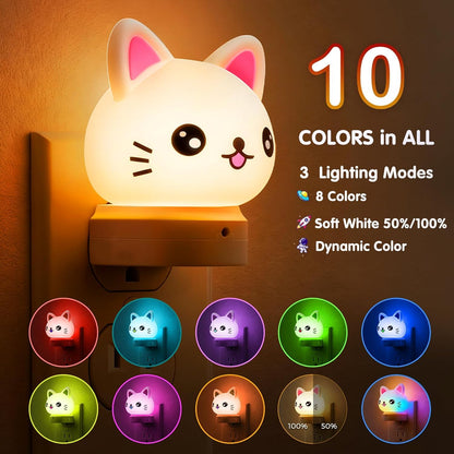 L LOHAS LED Plug in Night Light for Kids, RGB Cat Nightlight 🍁 All In One Marketplace Canada