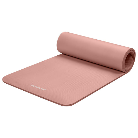 Retrospec Solana Yoga Mat 1/2 inches Thick w/Nylon Strap for Men & Women - Non Slip Excercise Mat for Yoga, Pilates, Stretching, Floor & Fitness Workouts, Rose 🍁 All In One Marketplace Canada