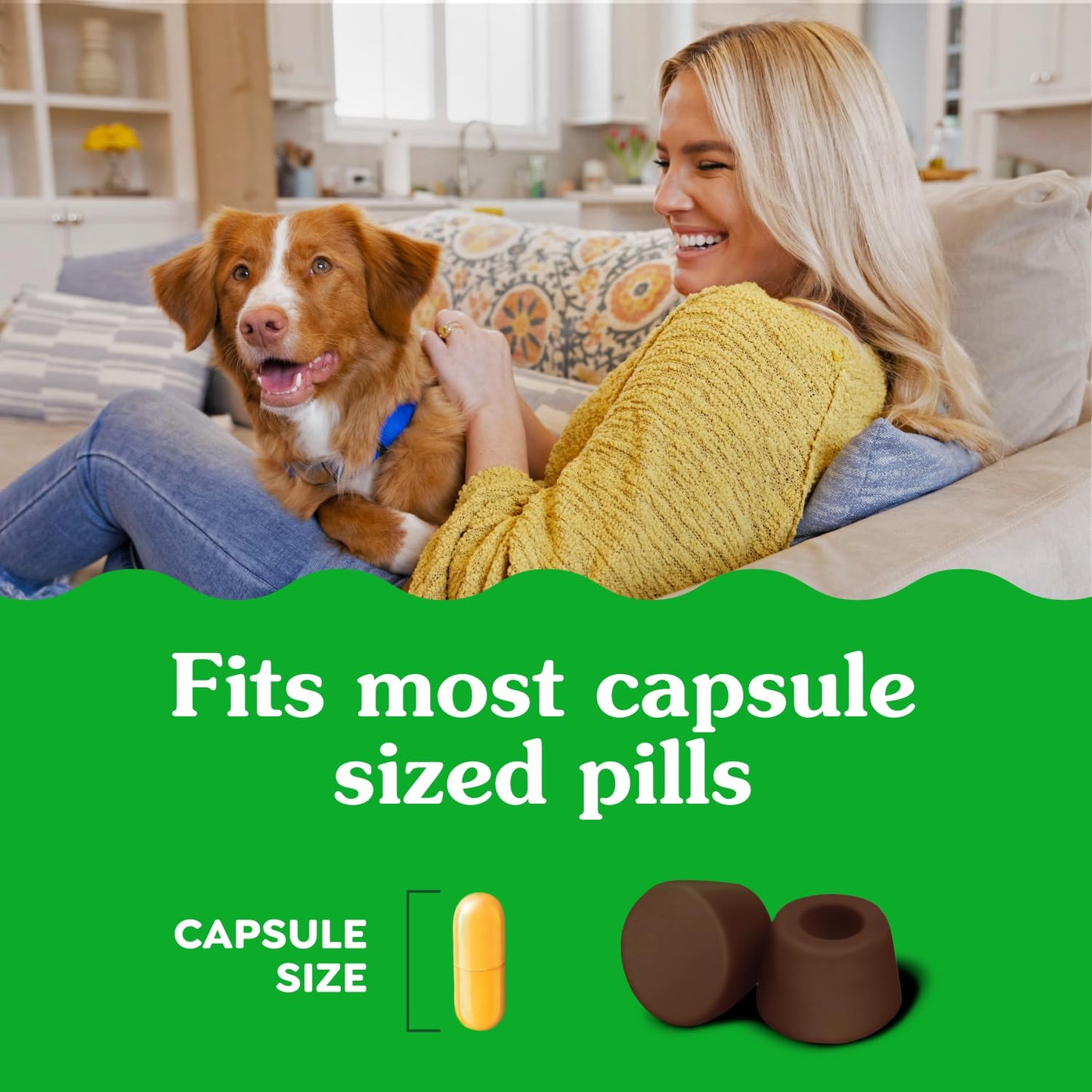 GREENIES Pill Pockets Capsule Size Natural Soft Dog Treats Chicken Flavor, (60 Treats) 15.8oz. Pack