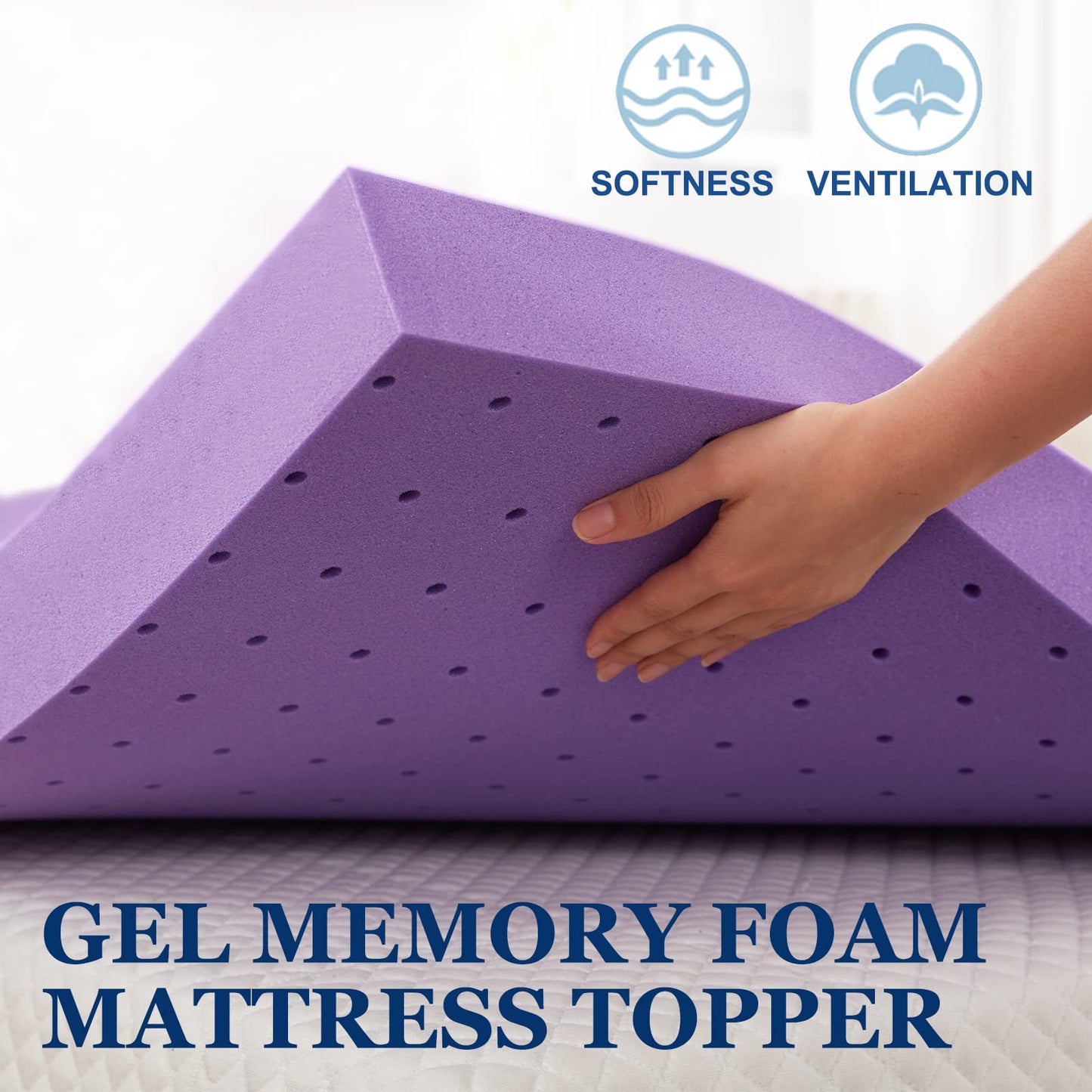 SINWEEK 2 Inch Twin Size Gel Memory Foam Mattress Topper