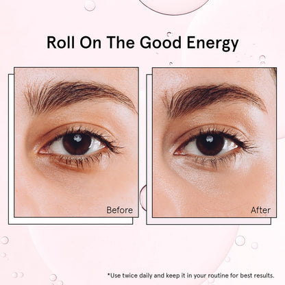 grace & stella Eye Serum Roller with Rose Quartz Rollerball - Hyaluronic Acid & Caffeine Under Eye Cream for Dark Circles & Puffiness - Airplane Travel Essentials - Vegan Skincare (15ml / 0.51floz)