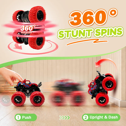 Monster Truck Toys, 4 Pack Friction Powered Toy Cars Push and Go Truck Toys for Toddlers Kids Ages 2-4 3-5 4-7 Best Christmas Birthday Gift Party Favors for Boys and Girls 2 3 4 5 6 7 Year Old 🍁 All In One Marketplace Canada