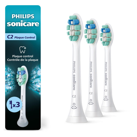 Philips Sonicare Optimal Plaque Control Replacement Brush Heads, White, 3 pack, HX9023/92