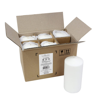 Stonebriar Unscented White Tall Pillar Candles, 65 Hour Burning Candle Pillars, Perfect for Decor, Weddings, Emergencies 3" X 6", 6 Count Stonebriar