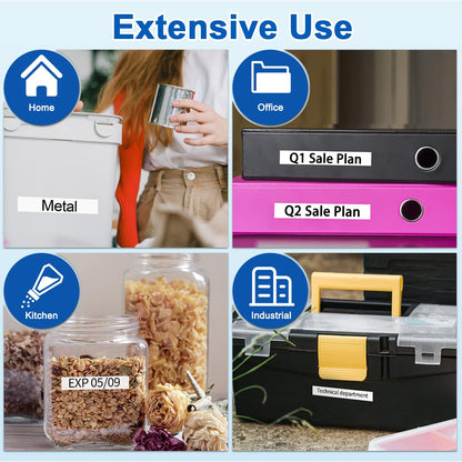 5 Pack TZe-231 Compatible with Brother Label Maker Tape P Touch TZe TZ Tape 12mm 0.47'' Laminated White TZ 231 Label Tape for Brother P-Touch PT-H110 PT-D210 PT-D600 PT-D400AD PT-1290 - Available at All In One Marketplace Canada