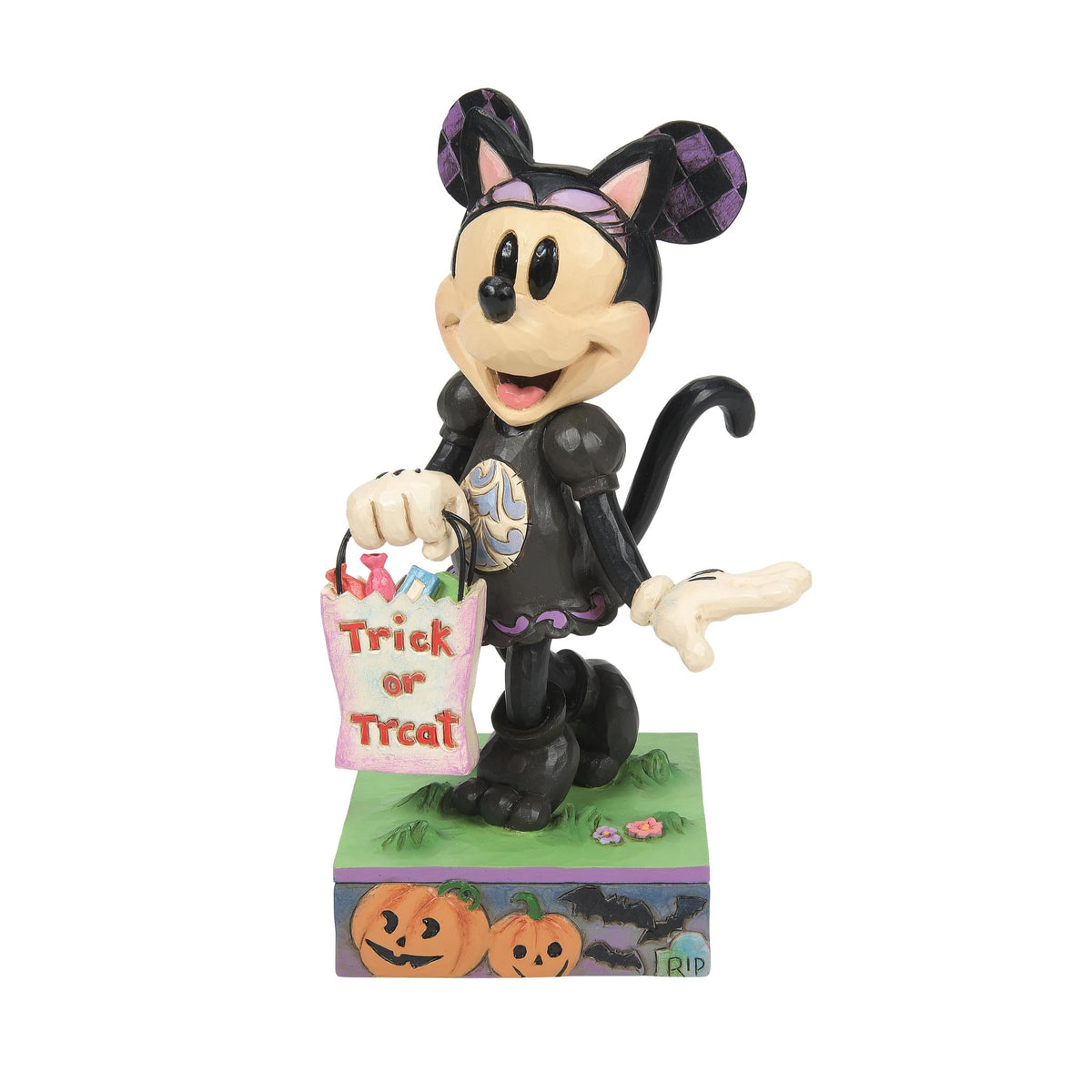 Figurine Disney Traditions par Jim Shore d'Enesco, Minnie Mouse en costume de chat noir pour Halloween, 15,5 cm, multicolore