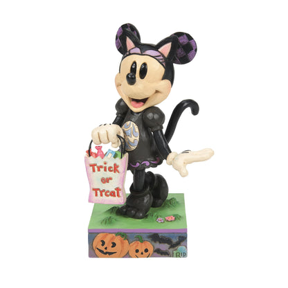 Figurine Disney Traditions par Jim Shore d'Enesco, Minnie Mouse en costume de chat noir pour Halloween, 15,5 cm, multicolore