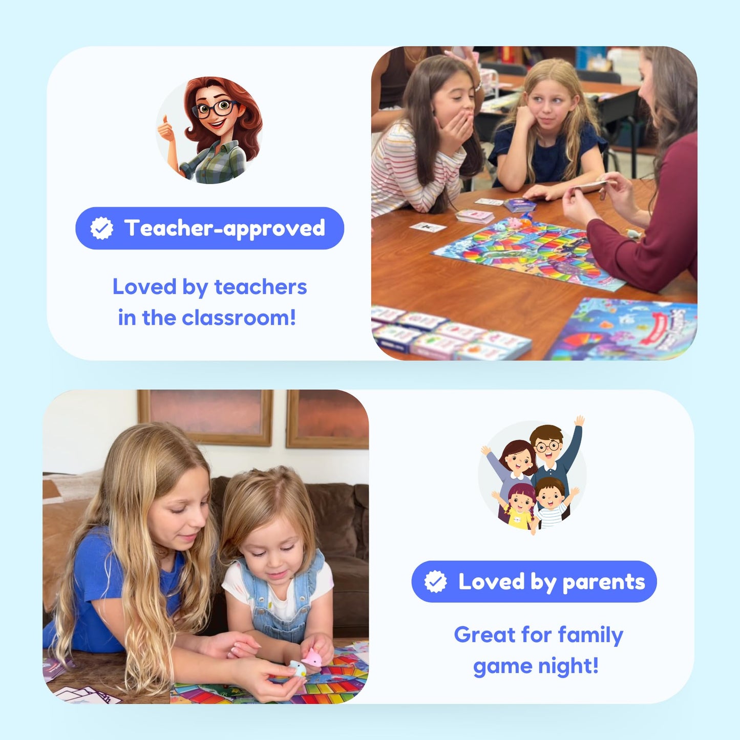 THE FIDGET GAME SquishyLand in Rainbow Reef - Educational & Phonics Learning Activities for Children in Pre-K to 2nd Grade - Mochi Squishy Toys Set with Board Game (2-6 Players) & Card Packs Included - Available at All In One Marketplace Canada