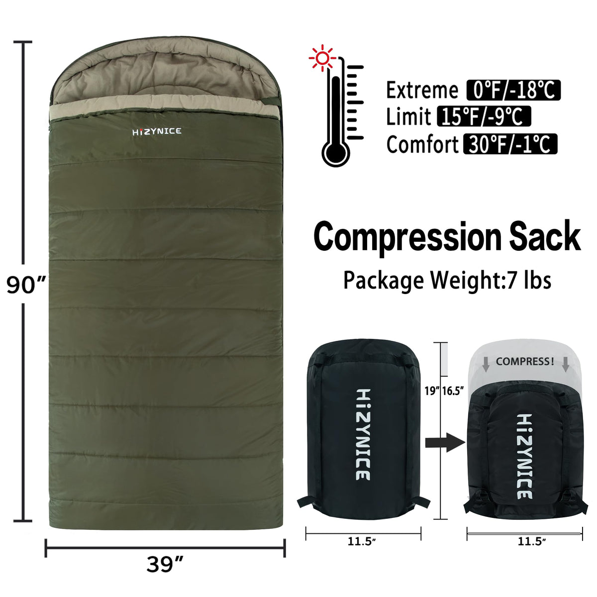 HiZYNICE Sleeping Bags for Adults XXL Cold Weather 🍁 All In One Marketplace Canada