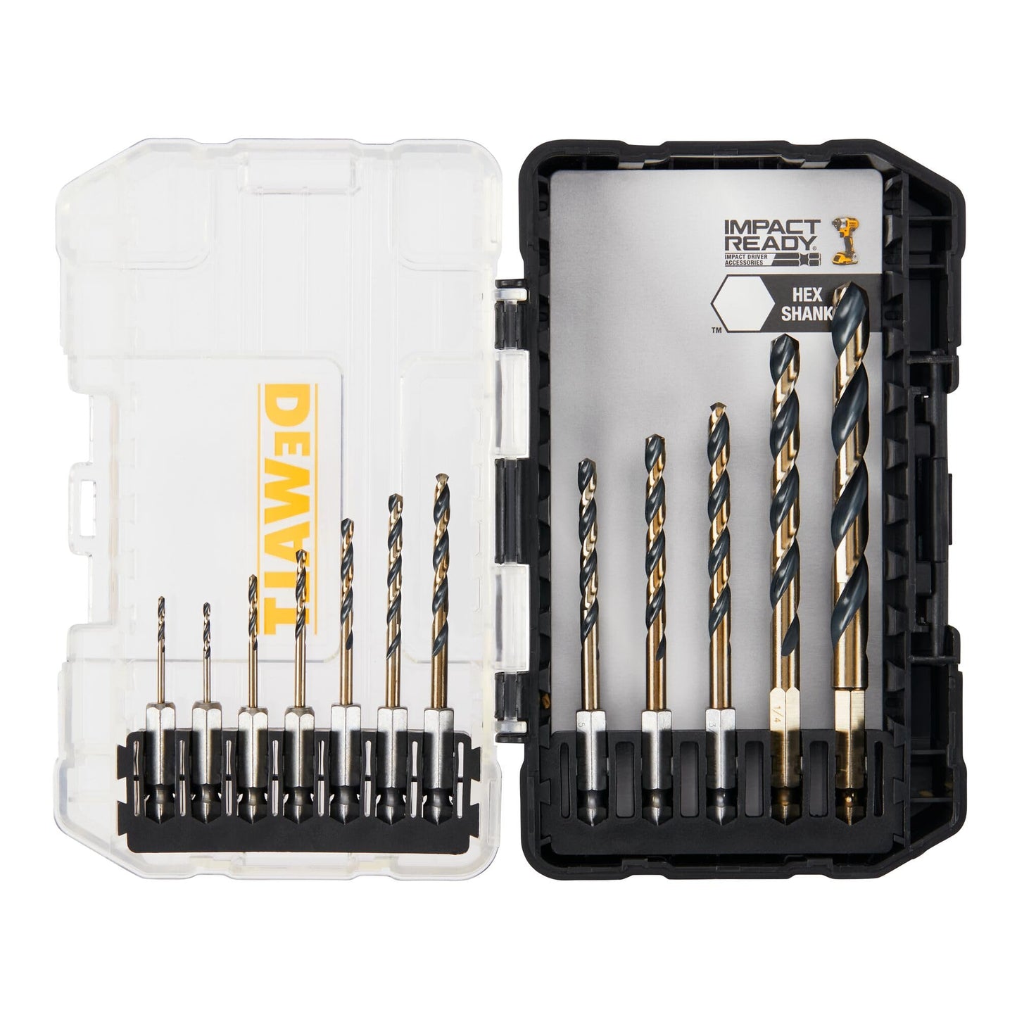 DEWALT 12 Pc Black and Gold Drill Bit Set, Premium Finish Impact Driver Bit Set for Metal, Plastic and Wood (DWAH1182) (DWAH1182) DEWALT