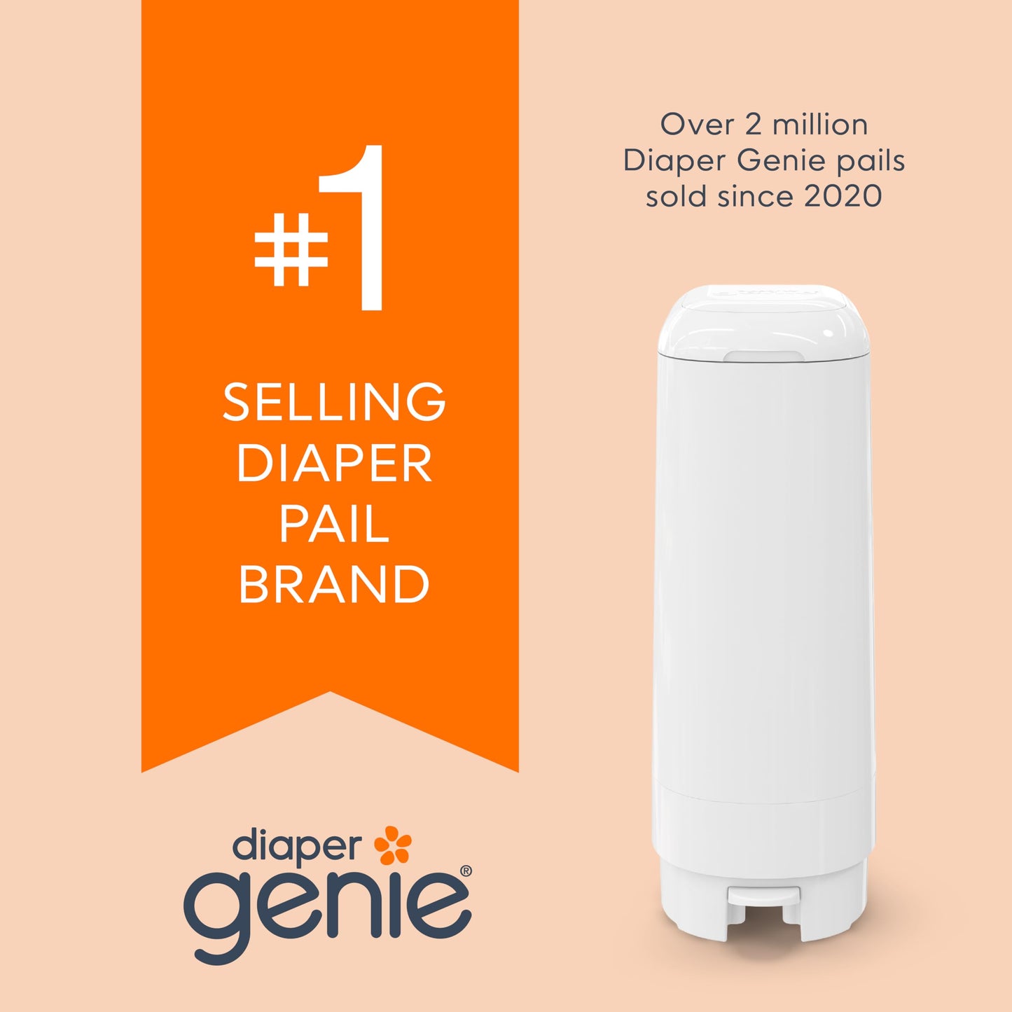 Diaper Genie Signature Pail Gift Set Includes 1 Easy Roll Refill with 30 Bags | Holds Up to 1,410 Newborn-Sized Diapers Per Refill White 🍁 All In One Marketplace Canada