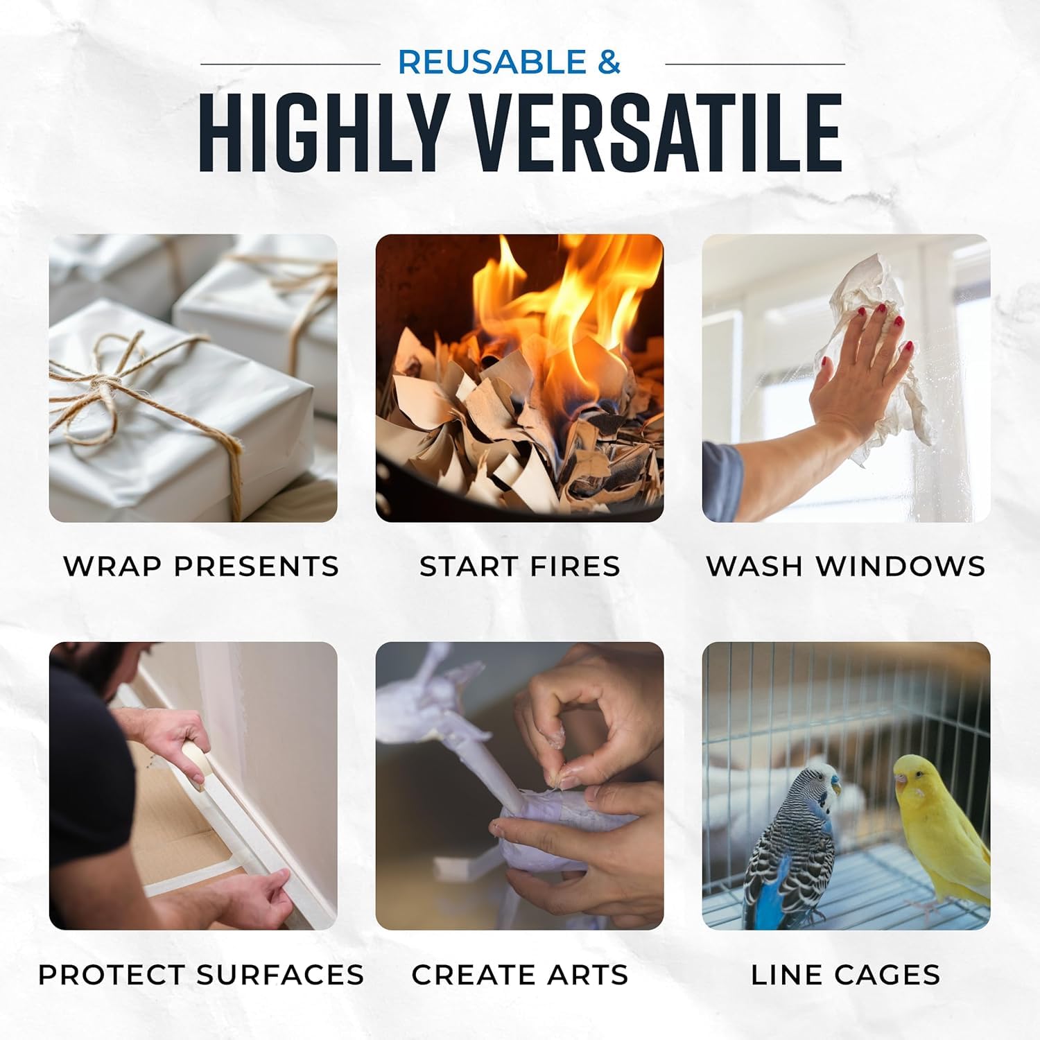 Bryco Goods Newsprint Packing Paper Sheets for Moving - 5lb - 160 Sheets - Moving & Shipping Supplies - 27" x 17" - Wrapping & Protecting Fragile Items - Newspaper Paper - Available at All In One Marketplace Canada