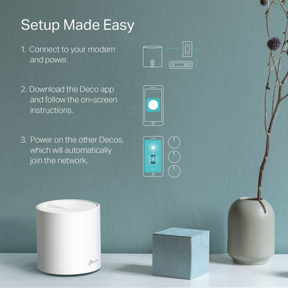 TP-Link Deco AX1800 WiFi 6 Mesh System (Deco X20) - Covers up to 5,800 Sq. Ft., Replaces Wireless Internet Routers and Extenders, 6 Ethernet Ports in Total, Supports Ethernet Backhaul, 3-Pack TP-Link