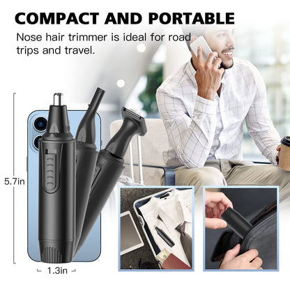 Nose Hair Trimmers for Men and Women-Rechargeable Ear Hair Trimmer-7IN1 Professional Painless Nose Clipper Eyebrow & Facial Hair Trimmer-IPX7 Waterproof Dual Edge Blades for Easy Cleansing-Black - Available at All In One Marketplace Canada