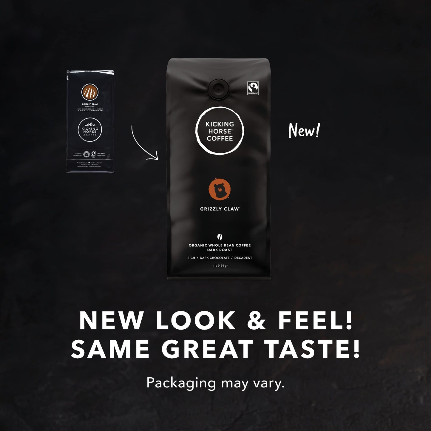 Kicking Horse Coffee, Whole Bean, 1 lb - Certified Organic, Fairtrade, Kosher Coffee, Grizzly Claw - Dark Roast, 454 g (Pack of 1)