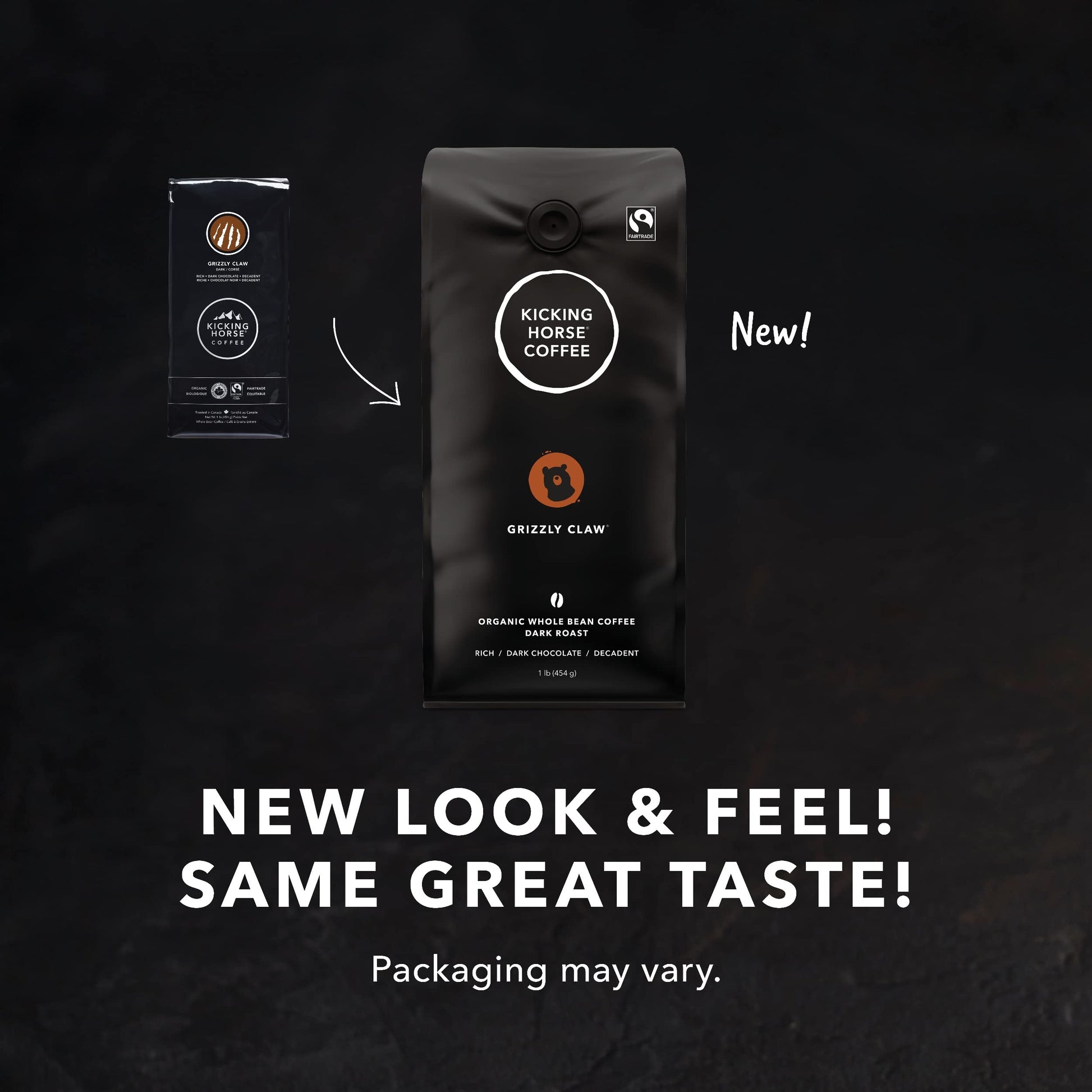 Kicking Horse Coffee, Whole Bean, 1 lb - Certified Organic, Fairtrade, Kosher Coffee, Grizzly Claw - Dark Roast, 454 g (Pack of 1)