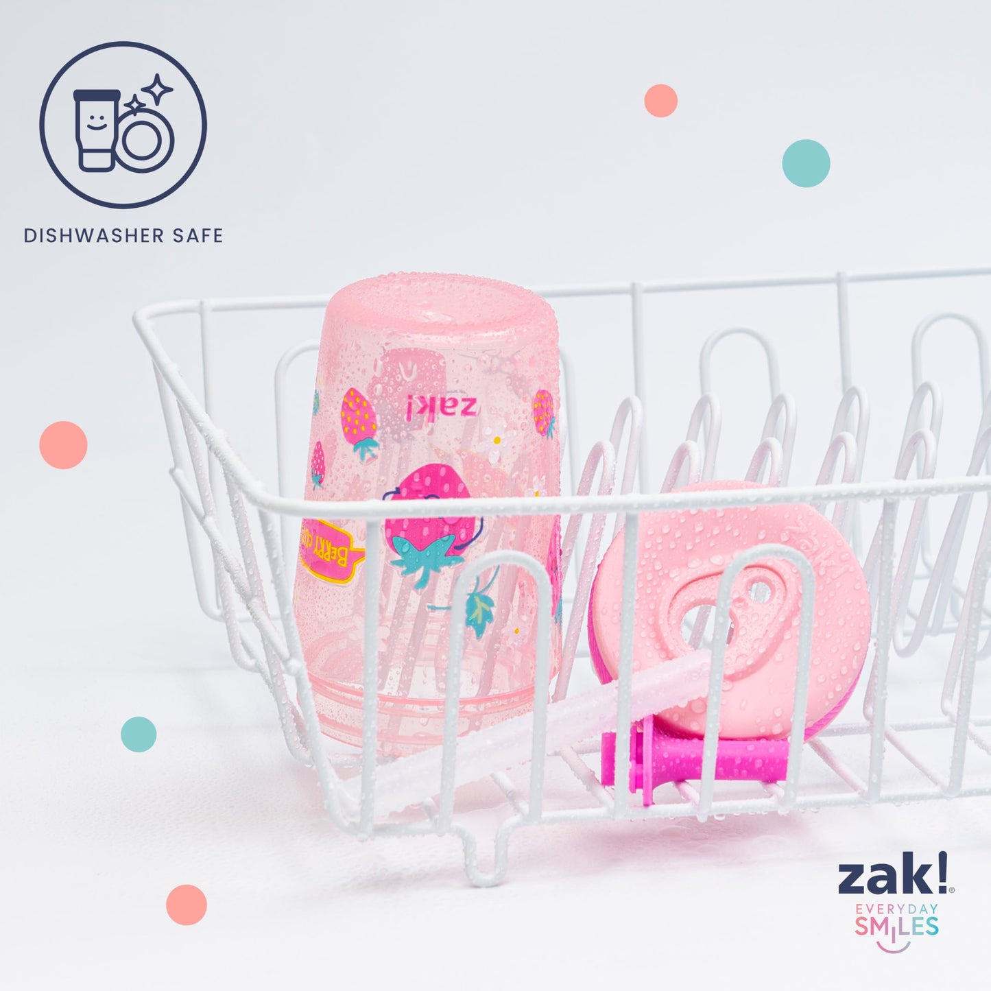 Zak Designs Underwater Kelso 15oz Leak-Proof Toddler Straw Cups, 2-Pack