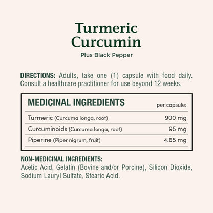 NATURE'S BOUNTY Turmeric Curcumin Plus Black Pepper, 1000 mg, Anti-inflammatory, Capsules, 108.9 g - Available at All In One Marketplace Canada