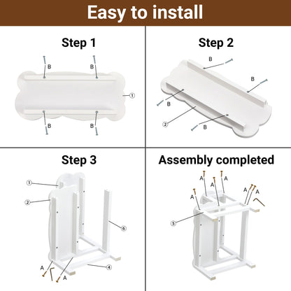 COSYLAND Bamboo Step Stool, Two Step Stools Toddler 300 lbs Capacity with Safety Non-Slip Pads, Bamboo Step Stool for Bathroom, Kitchen Dual Height Step Stools for Kids (White) 🍁 All In One Marketplace Canada