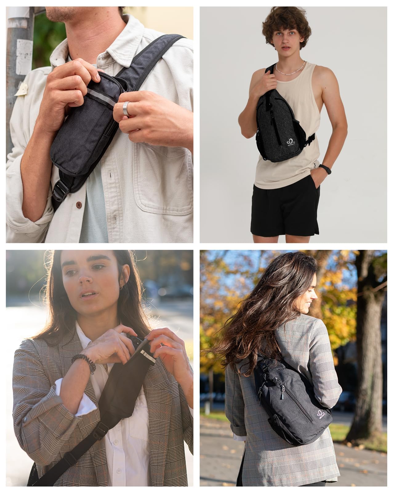 WATERFLY Sling Bag Sling Backpack Crossbody Bag Hiking Daypack for Men Women (Black Color) - Available at All In One Marketplace Canada