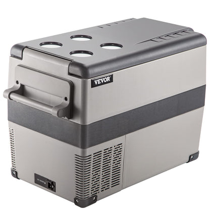 VEVOR 45L Portable Car Refrigerator 48 Quart LG Compact RV Fridge 12/24V DC & 110-240V AC Vehicle Car Truck Boat Mini Electric Freezer for Driving Travel Fishing Outdoor and Home Use -4°F-68°F, Grey VEVOR