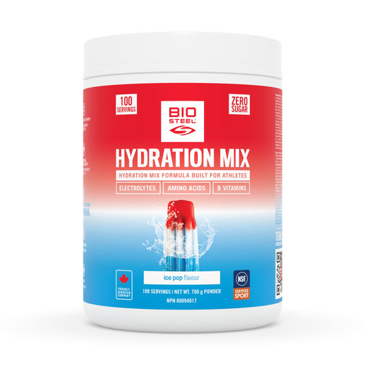 BioSteel Hydration Mix, Great Tasting Hydration with Zero Sugar, and No Artificial Flavours or Preservatives, Ice Pop Flavour, 100 Servings per Tub