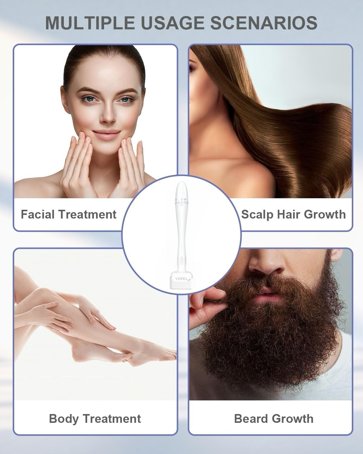 VOFEL Derma Stamp for Hair Growth 140 Microneedling Stamp Adjustable Derma Roller for Face 0-3mm Dermal Roller - SR Home Use (1PC) - Available at All In One Marketplace Canada