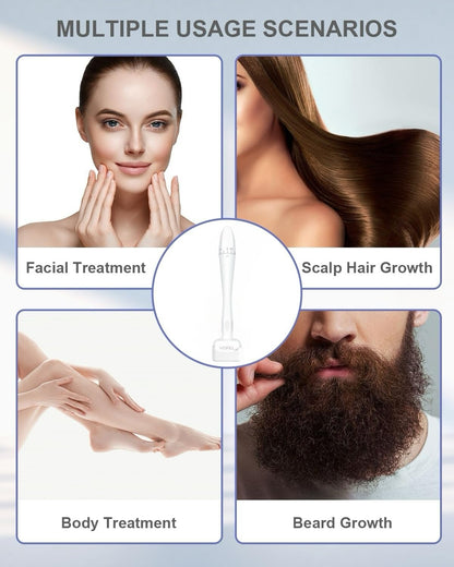 VOFEL Derma Stamp for Hair Growth 140 Microneedling Stamp Adjustable Derma Roller for Face 0-3mm Dermal Roller - SR Home Use (1PC) - Available at All In One Marketplace Canada