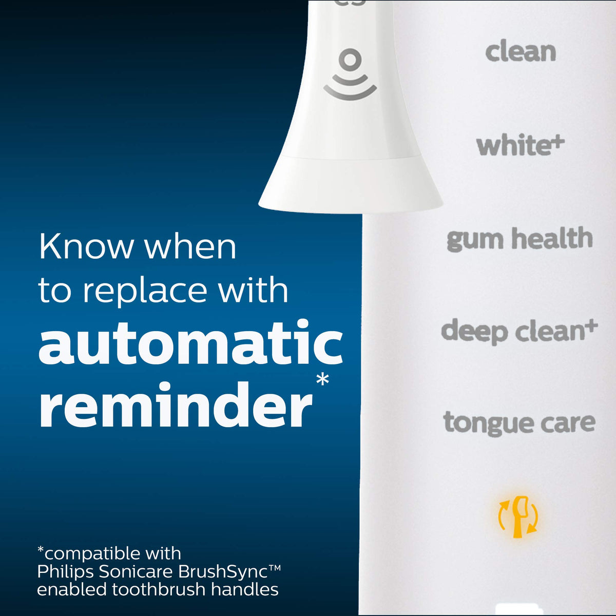 Philips Sonicare W DiamondClean Brush Heads, 2-Pack, 6 Month Supply, White