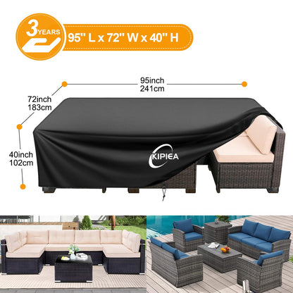 Kipiea Patio Furniture Covers Waterproof Winter, 420D Outdoor Furniture Set Covers, Heavy-Duty Patio Table Covers, No Tears Anti UV No Fading (95" L x 72" W x 40" H) 🍁 All In One Marketplace Canada