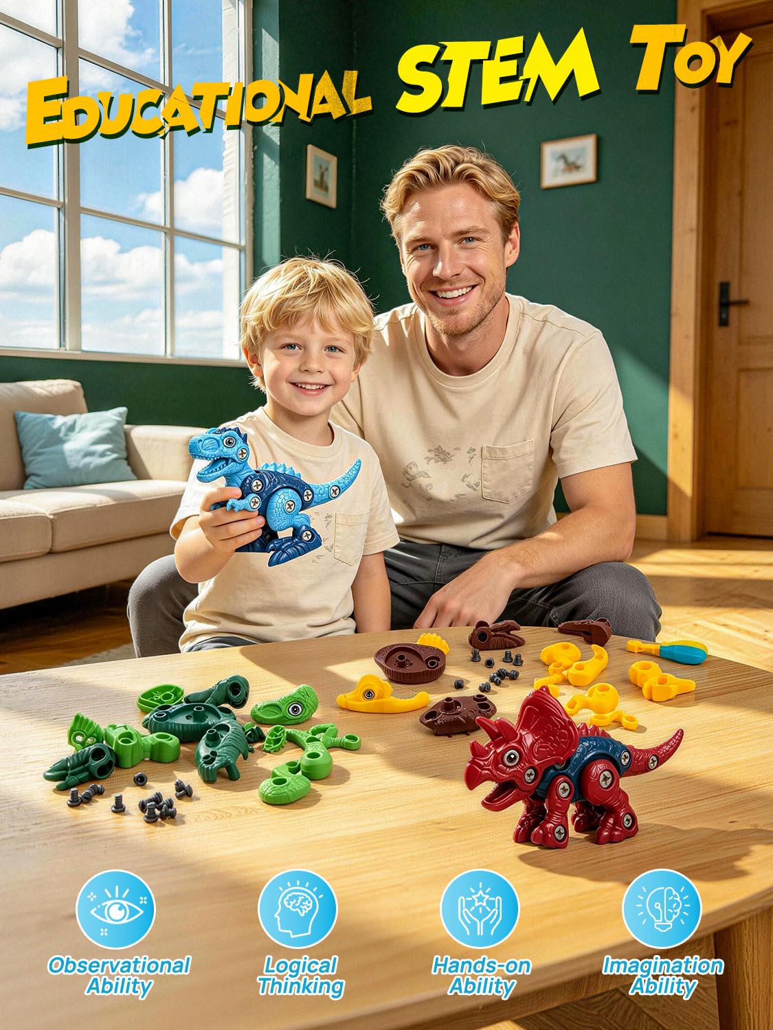 Take Apart Dinosaur Toys for Kids 3 4 5 6 7 - STEM Educational Building Toy 🍁 All In One Marketplace Canada