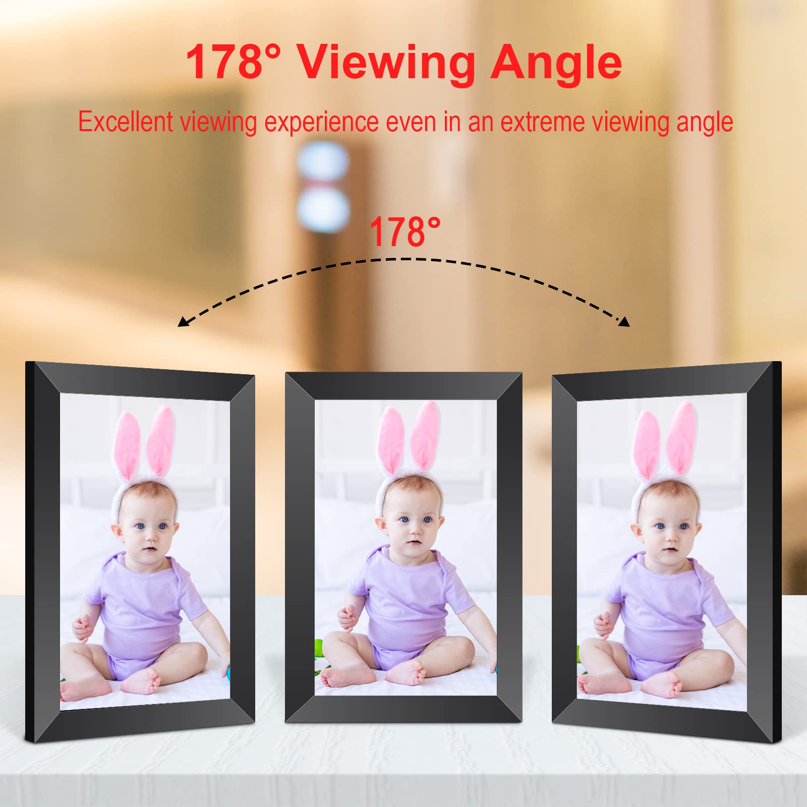 FRAMEO Digital Photo Frame 10.1 Inch, IPS Touch Screen Smart WiFi Digital Picture Frame with 32GB Storage, Wall Mountable, Auto-Rotate, Share Photos and Videos via App from Anywhere - Available at All In One Marketplace Canada