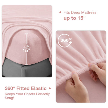 Softan Fleece Sheets, Soft as Flannel, Queen, Pale Pink 🍁 All In One Marketplace Canada