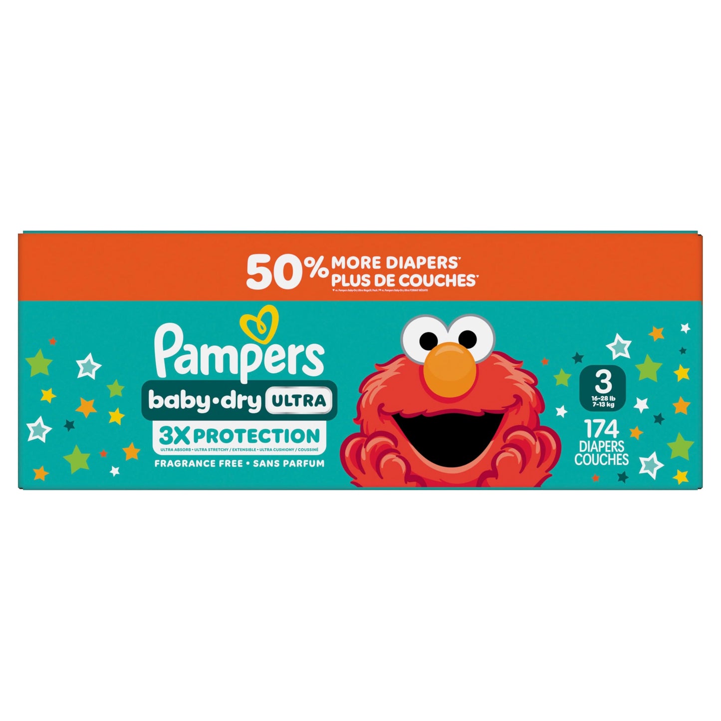 Pampers Baby Dry Ultra Diapers, Size 3 (16-28 lbs), 174 Count, Absorbent Disposable Diapers
