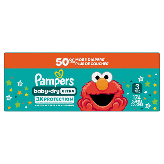 Pampers Baby Dry Ultra Diapers, Size 3 (16-28 lbs), 174 Count, Absorbent Disposable Diapers 🍁 All In One Marketplace Canada