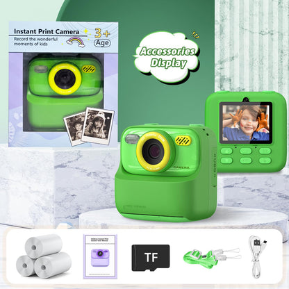 Upgrade Kids Camera Instant Print for Boys and Girls, 1080P HD Dual-Lens Selfie Digital Camera with Print Paper & 32G Card, Christmas Birthday Gifts Toys for Toddler and Teenagers Age 3-16 Years Old 🍁 All In One Marketplace Canada