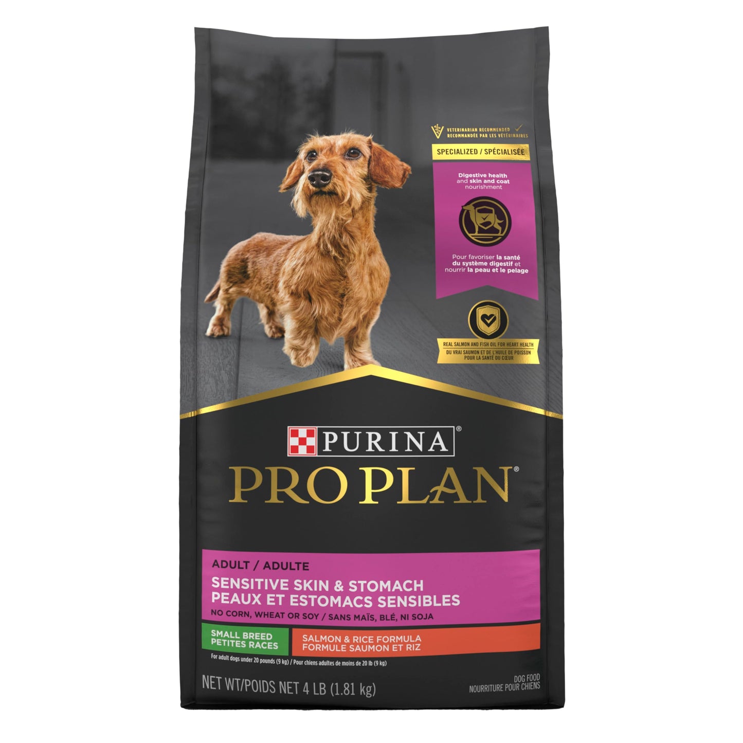 Purina Pro Plan Sensitive Skin & Stomach Small Breed Dry Dog Food, Salmon - 1.81 kg Bag 🍁 All In One Marketplace Canada