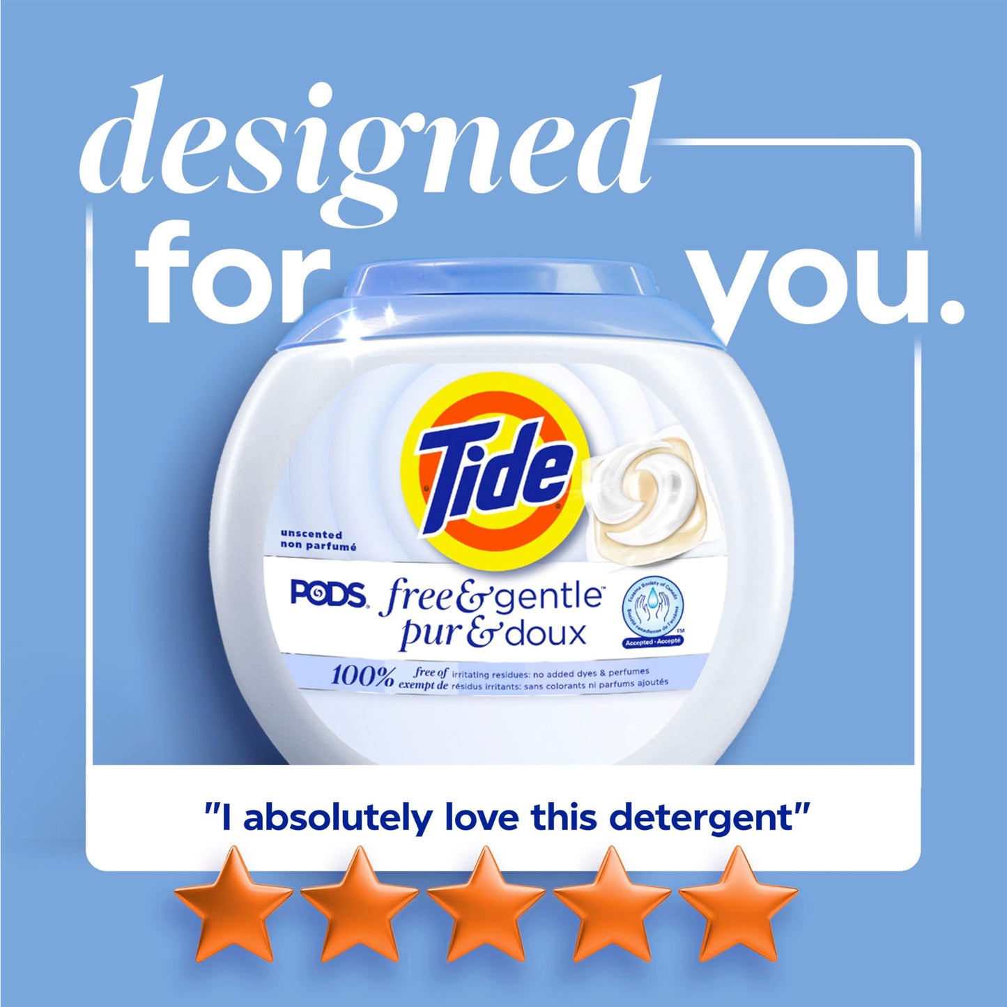 Tide PODS Free & Gentle Laundry Detergent Soap Pacs, 112 Count