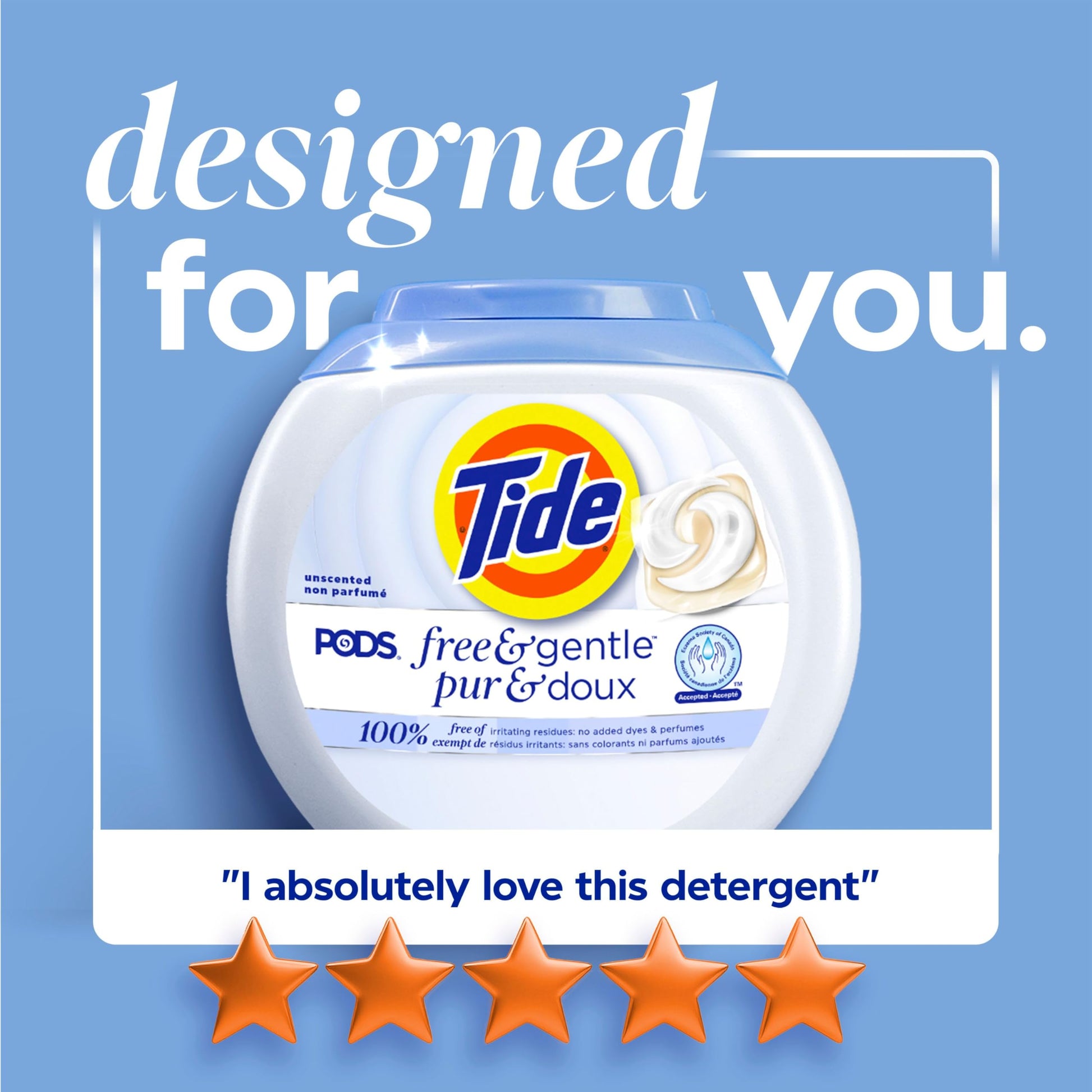 Tide PODS Free & Gentle Laundry Detergent Soap Pacs, 112 Count