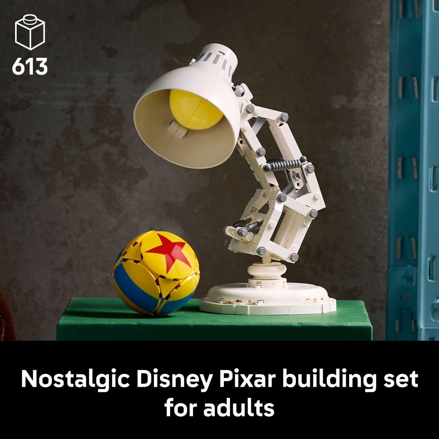 LEGO Ideas Disney Pixar Luxo Jr. - Room Decor and Building Set for Adults - Office and Desk Decor for Women and Men, Ages 18+ - Brick-Built Lamp DIY Kit - Collectible Gift Idea for Movie Fans - 21357 LEGO