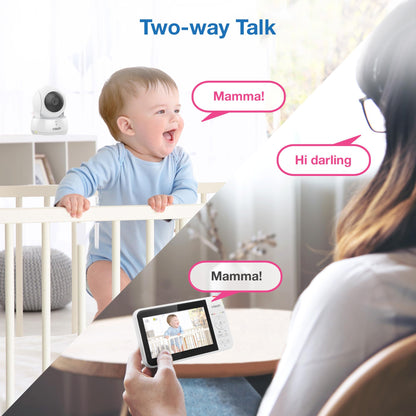 VTech VM924 Pan & Tilt Video Baby Monitor, 5" LCD Screen, Up to 17 Hrs Video Battery Life, Plug & Play, 1.33x Zoom, Night Vision, Up to 1000ft Range, Soothing Sounds, 2-Way Talk, Secured Transmission 🍁 All In One Marketplace Canada