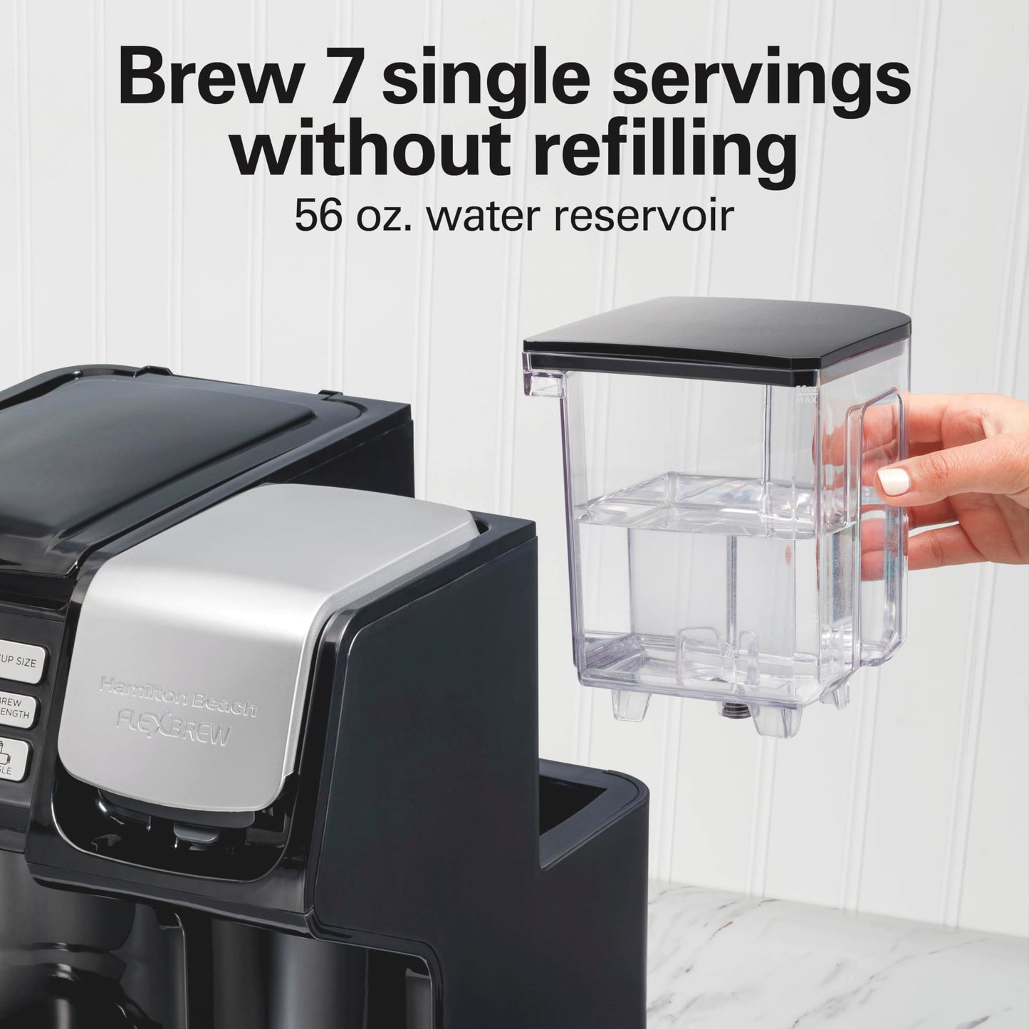 Hamilton Beach FlexBrew Trio 3-Way Coffee Maker, Single Serve & 12 Cup Drip Coffee Maker, Pod & Ground Coffee Compatible, Fast Brewing, Programmable, 56 oz Reservoir, Black (49902C) - Available at All In One Marketplace Canada
