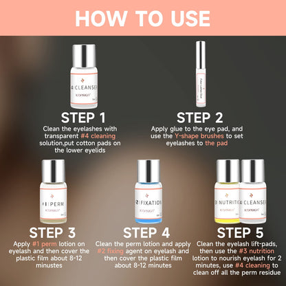 Lash Lift Kit - Eyelash Perm Kit - Professional Eyelash Curling Set - Glue Upgraded Version - Semi-Permanent Curling Perming Wave Suitable For Salon at Home (White) - Available at All In One Marketplace Canada