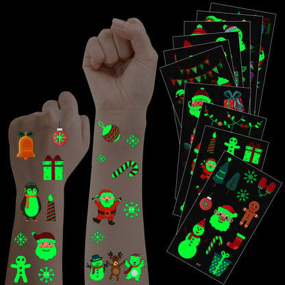 20 Sheets Christmas Temporary Tattoos Christmas Stocking Stuffers for Kids, Glow in Dark Tattoo Stickers Luminous Tattoos Make up Party Favors Filler Decoration for Boys and Girls (Christmas Style) 🍁 All In One Marketplace Canada