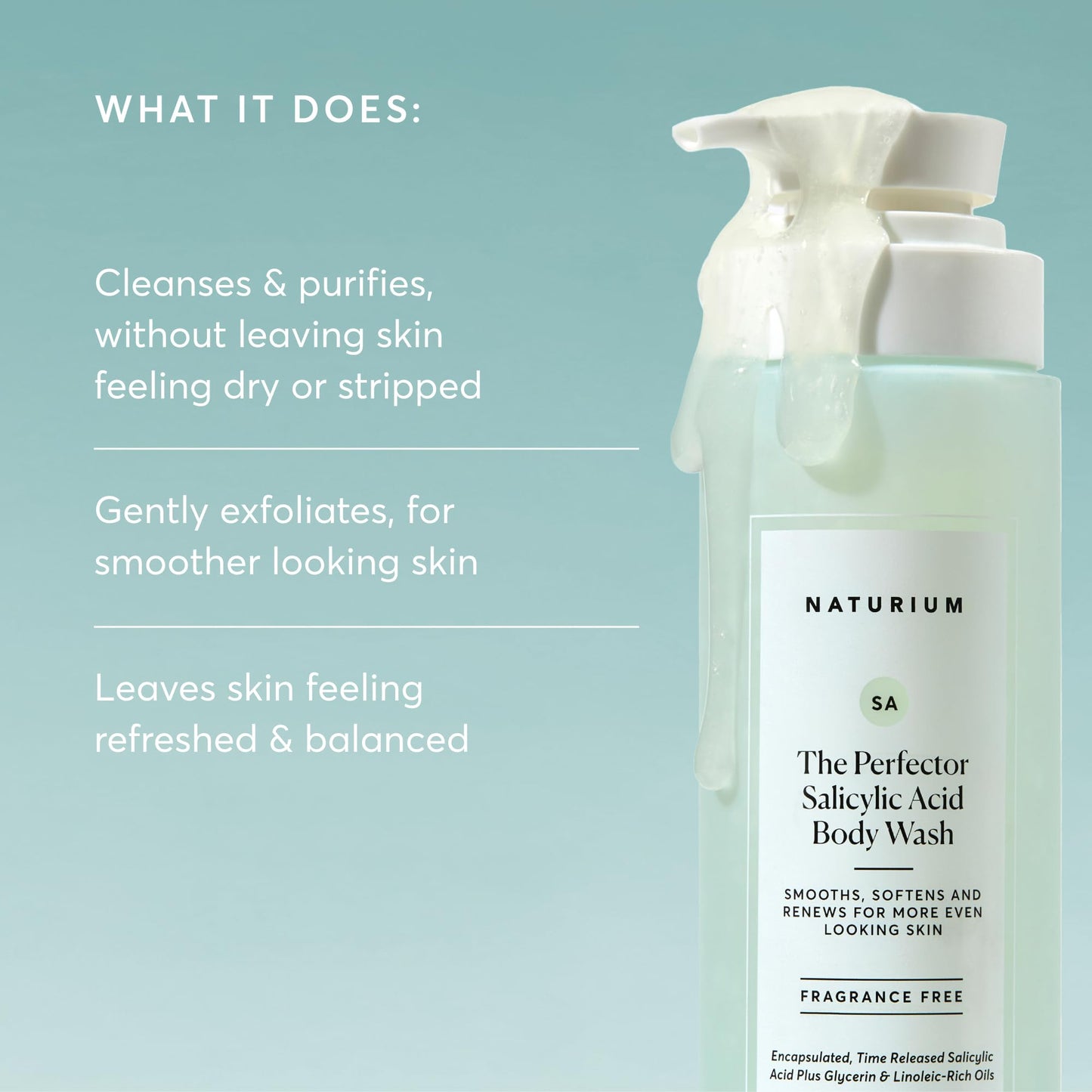 Naturium The Perfector Salicylic Acid Body Wash | Gentle & Smoothing Cleanser | 16.9 FL OZ / 500 ml