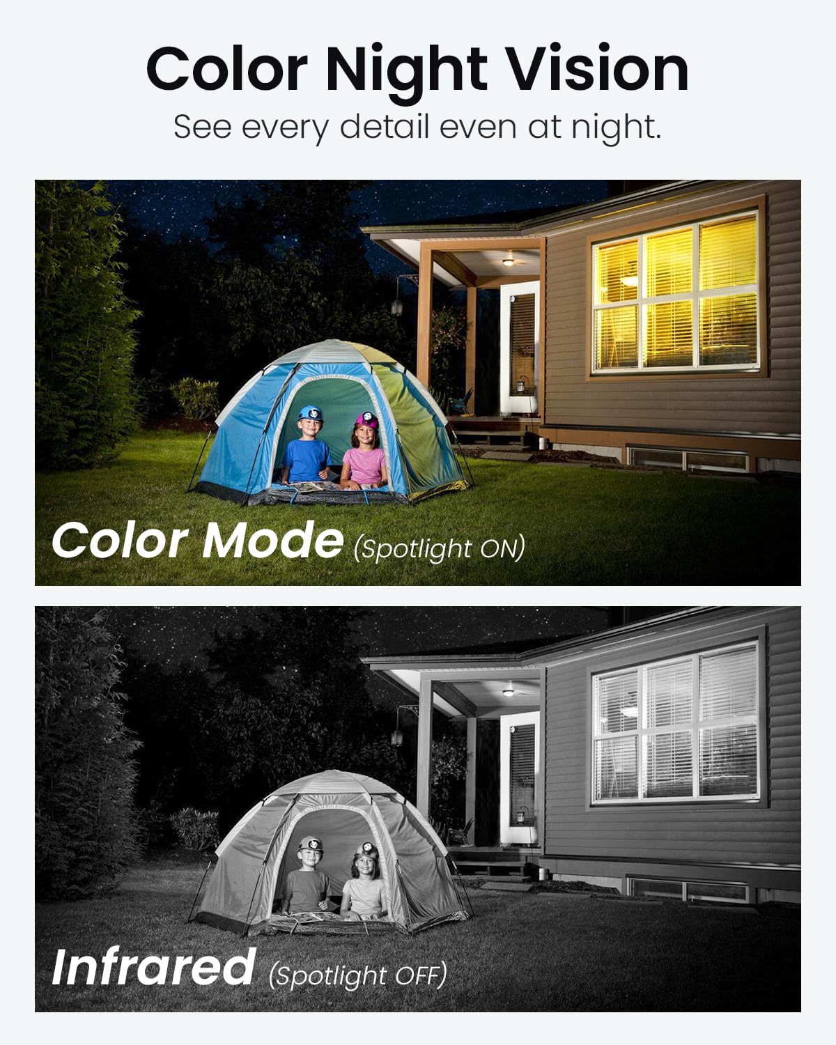 DEKCO 2K Outdoor Security Camera with 360 Degree Pan-Tilt Motion Tracking, Home Camera Surveillance Exterieur, WiFi Camera, Full Color Night Vision Sound-Light Alarm, 2-Way Audio, Waterproof