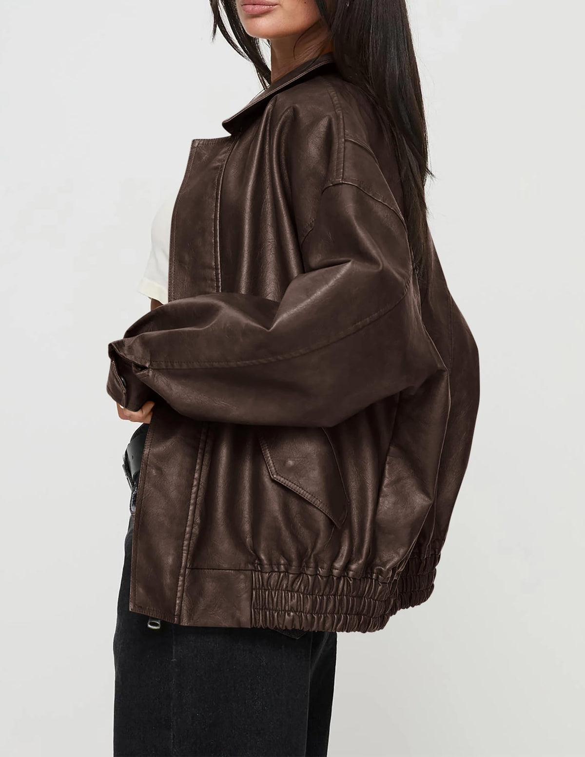 PRETTYGARDEN Women's Faux Leather Motorcycle Jackets Dark Coffee,S 🍁 All In One Marketplace Canada